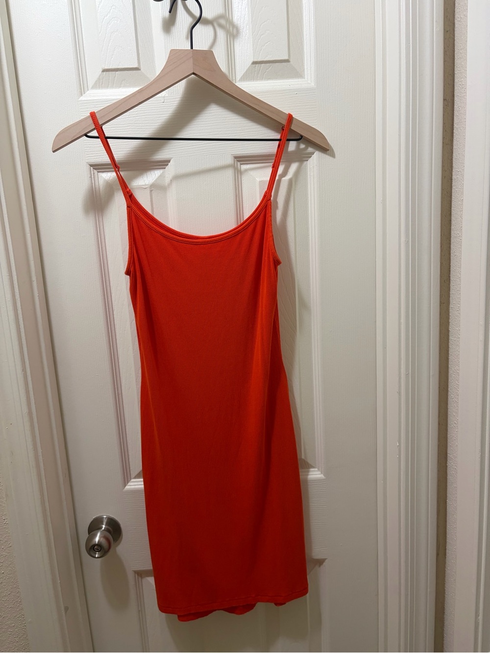 SKIMS Orange Ribbed Slip Dress Size L